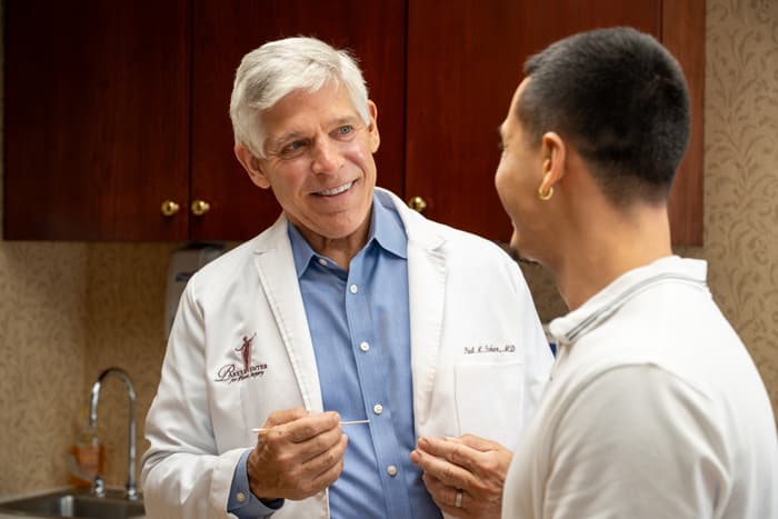 Dr. Parker with a patient