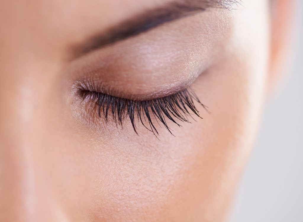 macro-photo of a woman's eyelashes