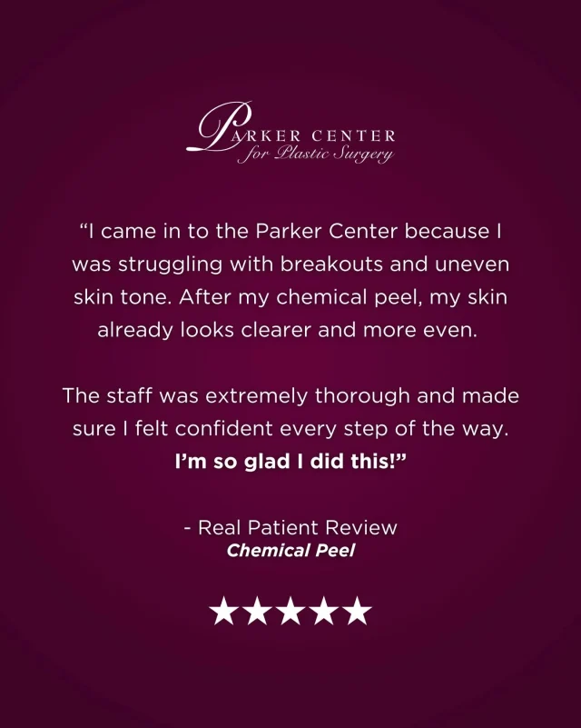 Your skin doesn’t need more makeup — it needs a reset.

A chemical peel helps improve:
✨ dull tone
✨ texture + roughness
✨ clogged pores + breakouts
✨ fine lines + sun damage

Brighter, smoother, more even-looking skin… without looking “done.”Ready to give your skin its winter refresh? Your glow will thank you.

☎️Call or DM us to book your peel today!
☎️ (201) 967-1212
🗺 122 E Ridgewood Ave, Paramus, NJ 07652
📍 Parker Center for Plastic Surgery is located in Paramus, New Jersey, conveniently located 40 minutes from New York City.

#chemicalpeel#skincareroutine #skincare #medspa#bergencountynj #parkercenter (https://