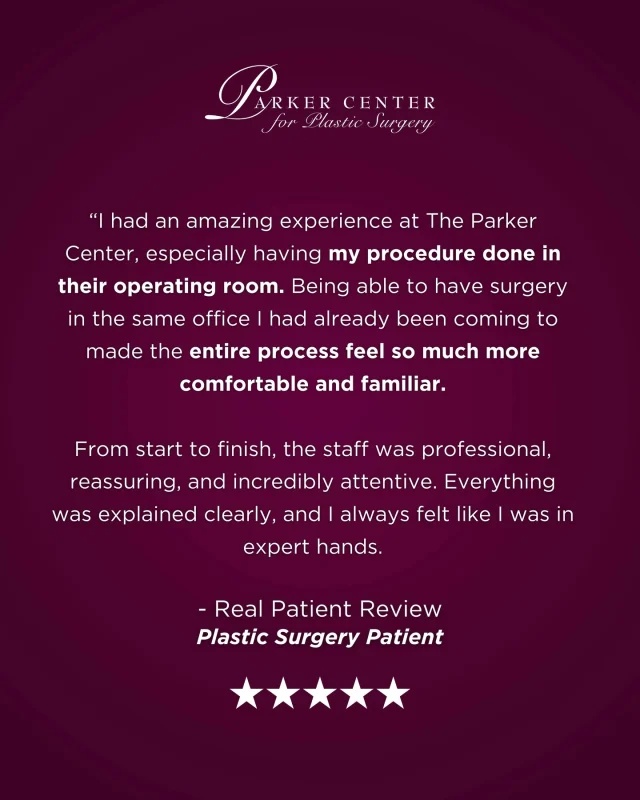 One of the biggest advantages of choosing The Parker Center?
Having surgery in SurgiPlex — our private, on-site operating suite.

Instead of going to an unfamiliar hospital or surgery center, our patients are able to have their procedure in the same office they already know and trust, surrounded by the same expert team every step of the way.

✨ More comfort + privacy
✨ A seamless experience from consult → surgery → follow-ups
✨ Familiar setting with a team that knows your goals
✨ Convenience without compromising safety

Because confidence starts with feeling cared for — before, during, and after surgery.

Click the link in bio to schedule a consultation.

#NJPlasticSurgery #SurgerySuite #PatientExperience #ParkerCenter #ParamusNJ