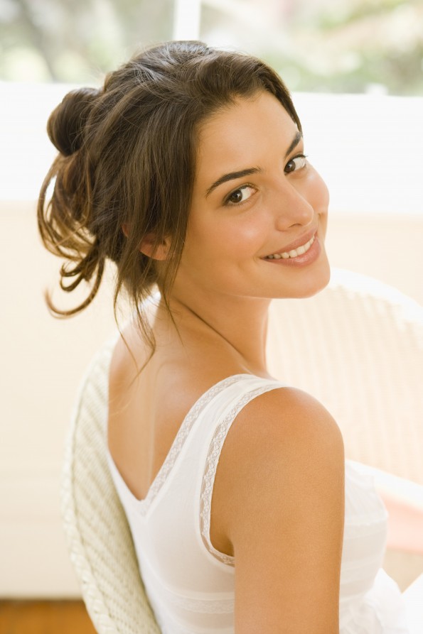 Woman smiling with healthy skin